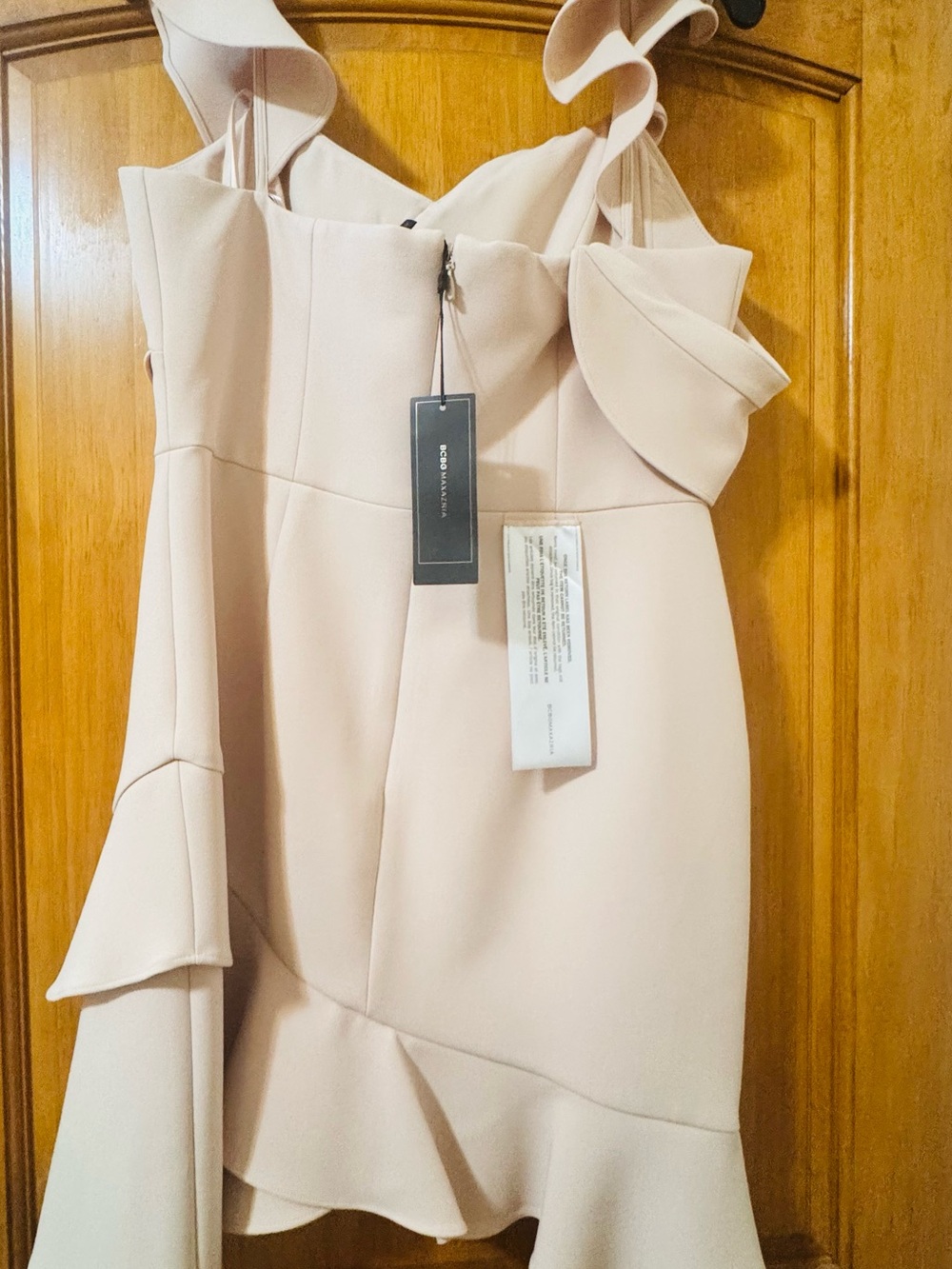 BCBGMaxAzria Cream Ruffle Mini Dress - Picture 3 of 4